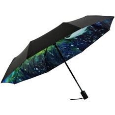 天堂伞 全遮光黑胶（UPF50+）三折小黑伞晴雨伞30565...