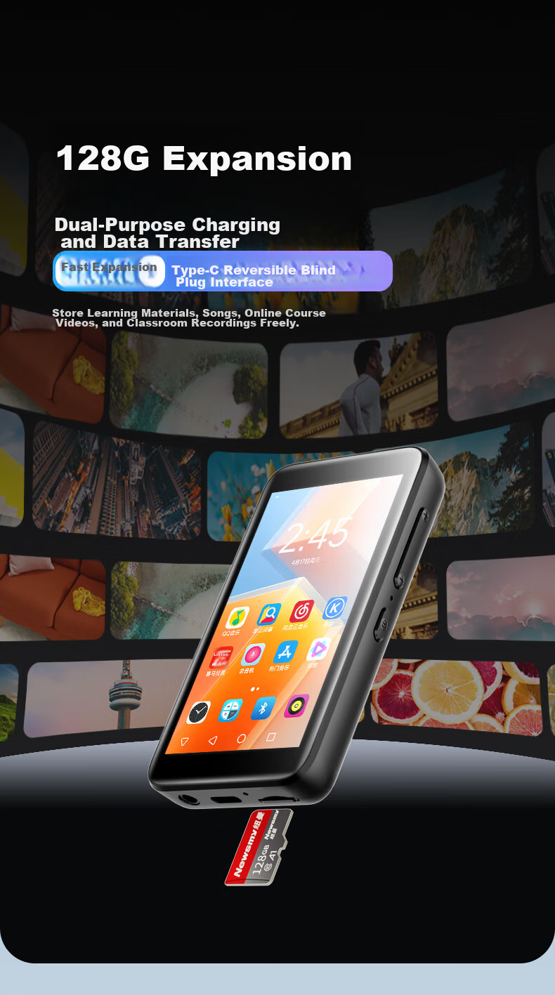 Портативный MP3-плеер Newsmy M8, 16 ГБ, WiFi, Bluetooth, 3.4 дюйма, видео, запись
