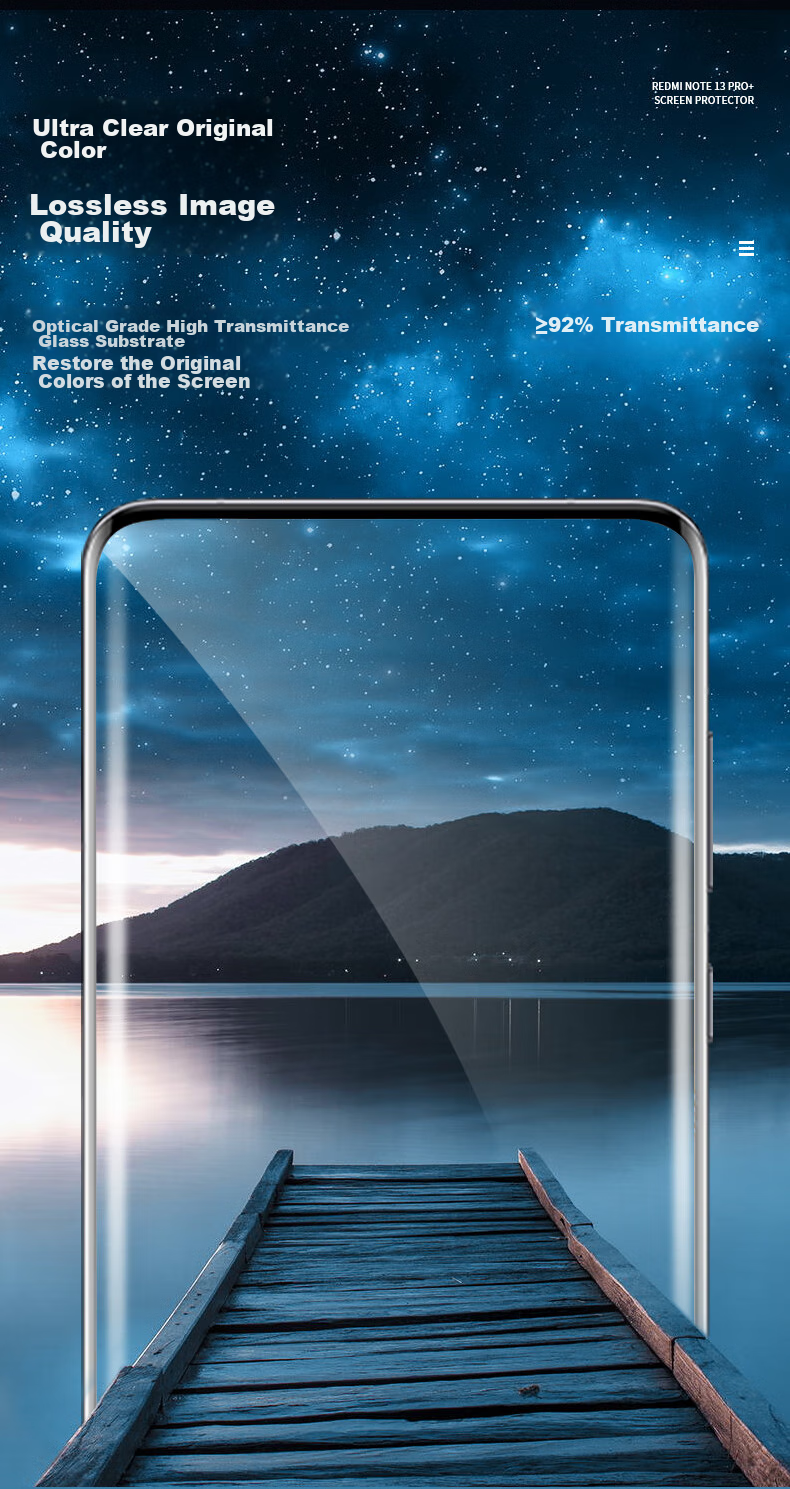 Защитное стекло LLUNC для Xiaomi Redmi Note 13 Pro+, 2 шт., ультратонкое, HD, изогнутое, защитная пленка, защита от отпечатков пальцев, защита от царапин