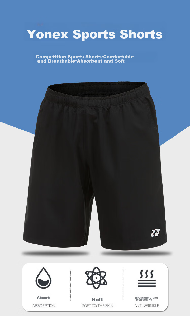 Шорты для бадминтона и тенниса YONEX YY Quick-Dry 15048CR-007 мужские черные размер M
