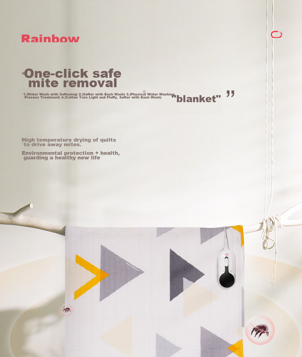 Электрическое одеяло RAINBOW, односпальное, с двойным контролем температуры, хлопковое, 1.8*1.0 метра