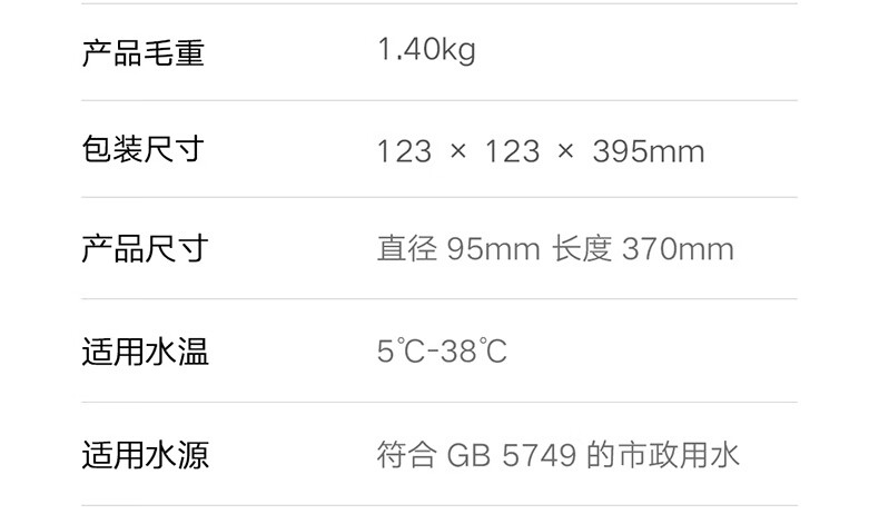 小米净水器复合滤芯PPC  适用于米家1000G 双核1000G 1200G Q800G