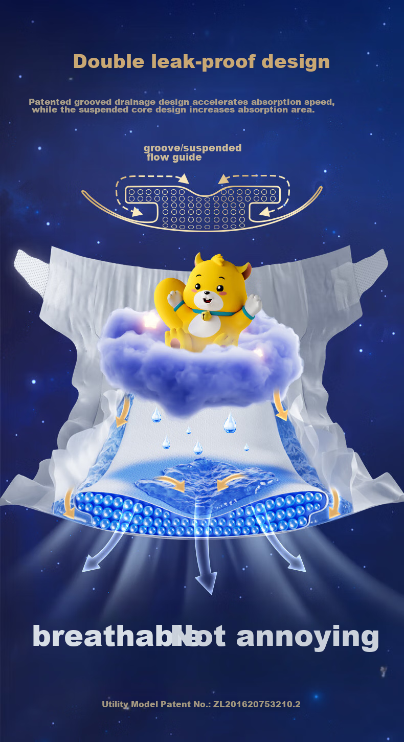Подгузники-трусики Longmaoboshi Surprise Night, XL, 38 шт.