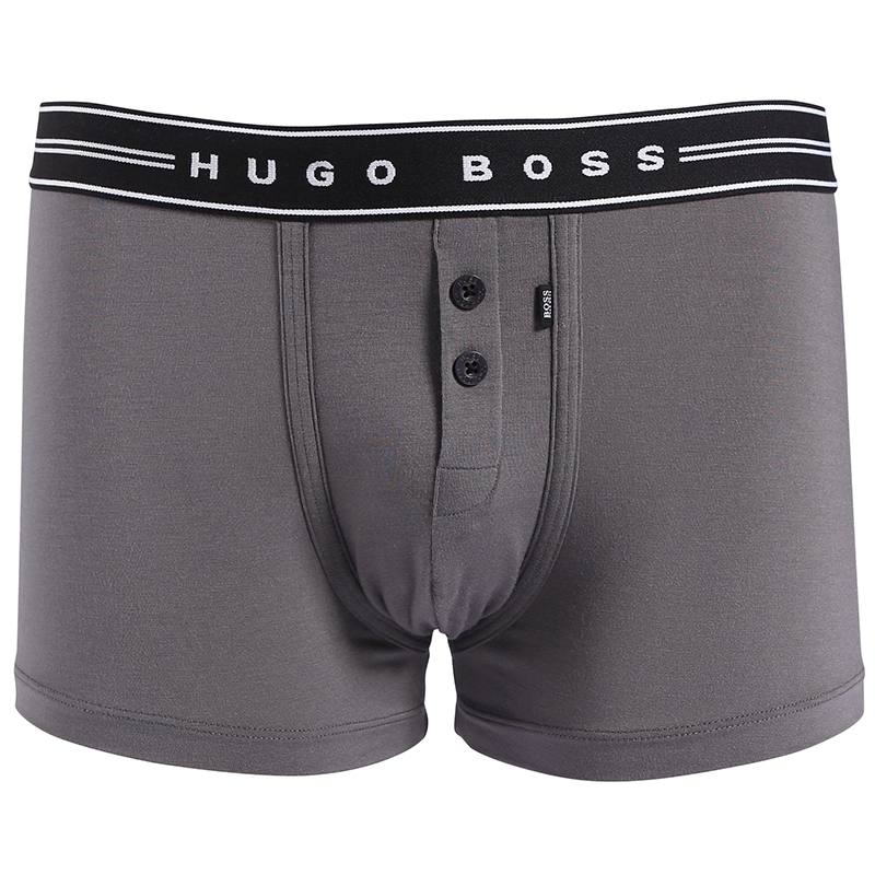 奢侈品 服饰 hugo boss 雨果博斯 男士灰色混纺白色条纹平角内裤