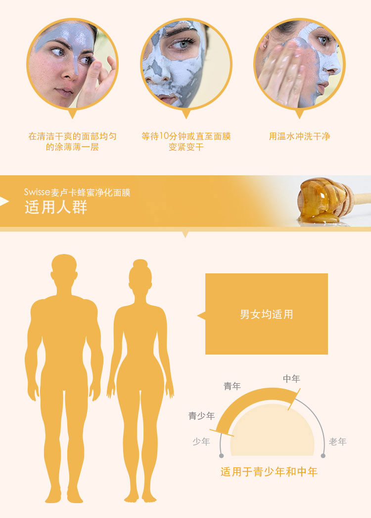 Swisse 麦卢卡蜂蜜净化面膜70g 澳洲进口 温和去角质-京东