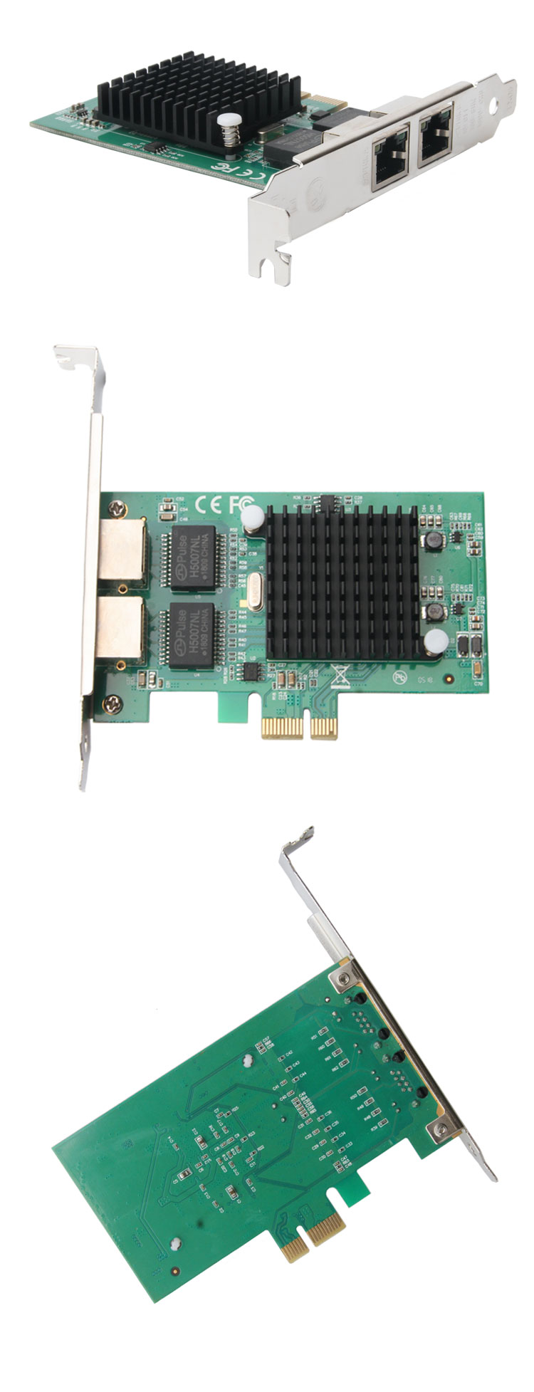 Сетевая карта MOGE MC2254, PCIe Gigabit, двухпортовая, на чипе Intel 82576
