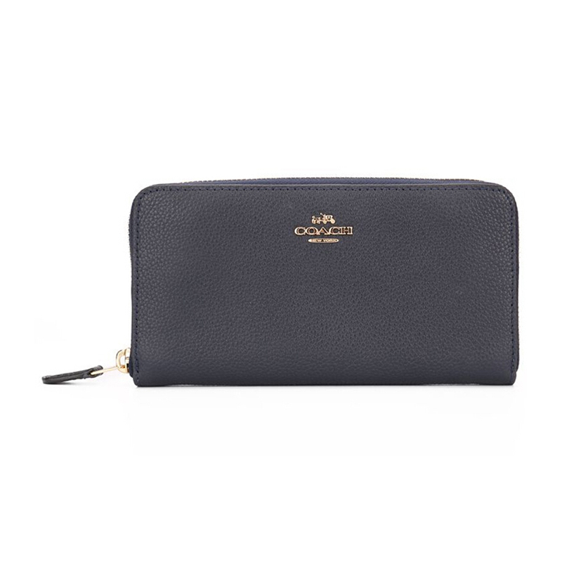 COACH 蔻驰 奢侈品 女士黑色皮质长款钱包 58059 LIBLK-京东