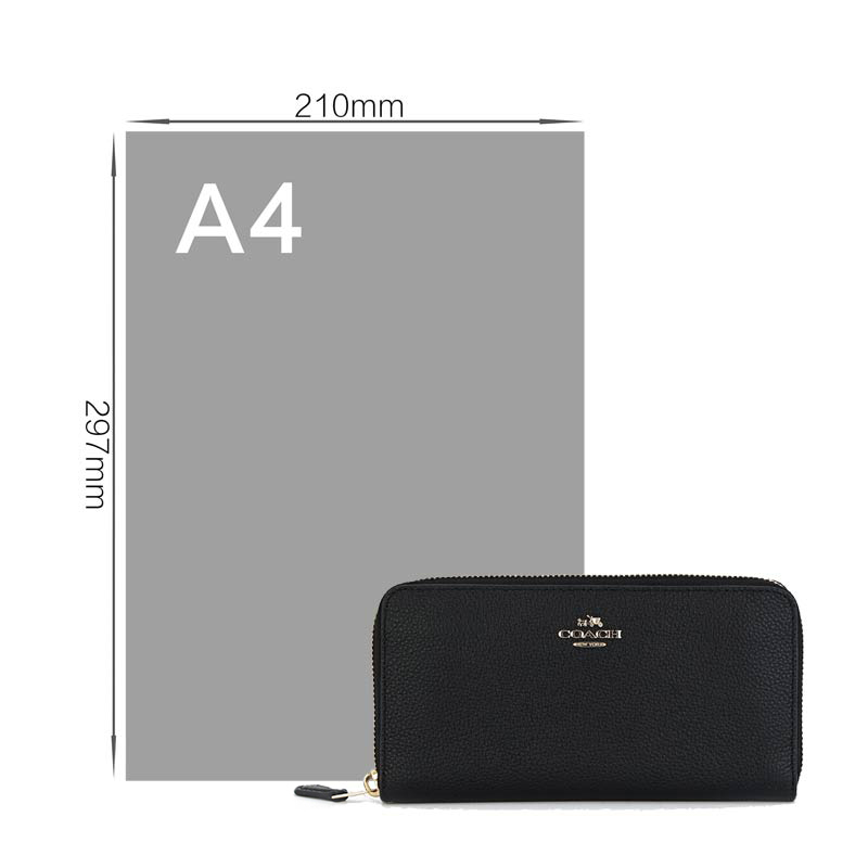 COACH 蔻驰 奢侈品 女士黑色皮质长款钱包 58059 LIBLK-京东