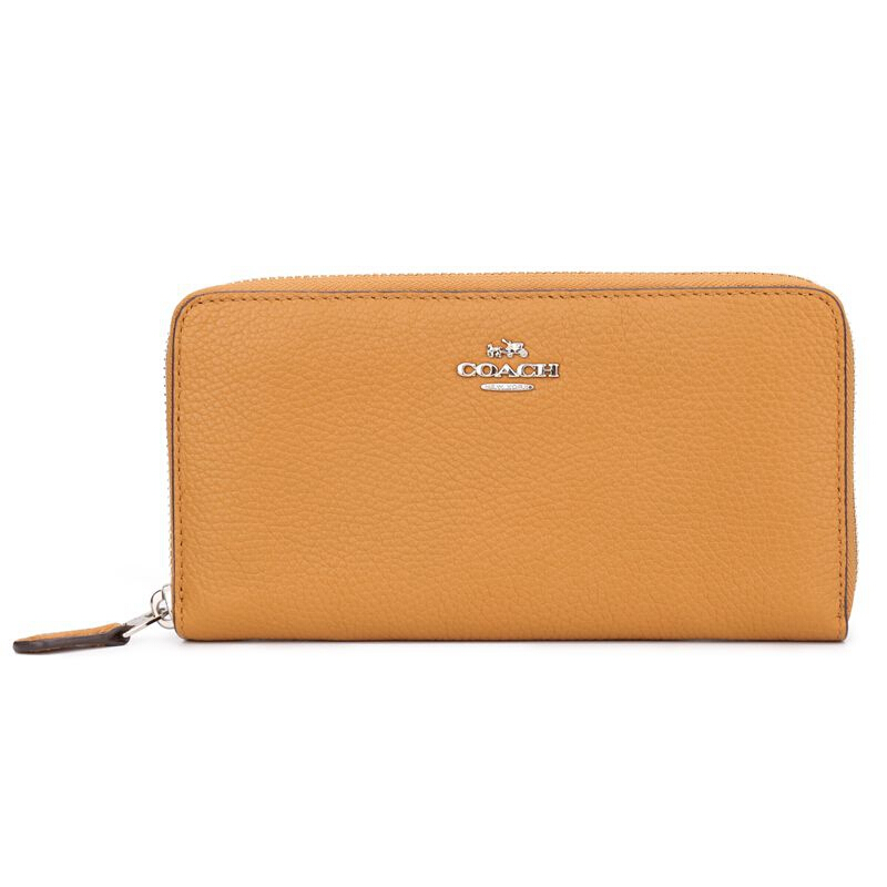 COACH 蔻驰 奢侈品 女士黑色皮质长款钱包 58059 LIBLK-京东