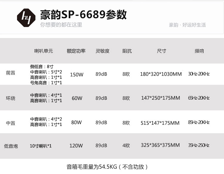 {豪韵6689液晶电视音响家庭影院5.1音箱套装有源低音炮木质...} -京东