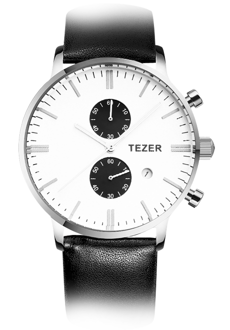 天时(tezer)手表男士石英表运动男表皮带多功能100米防水 t-5007两眼
