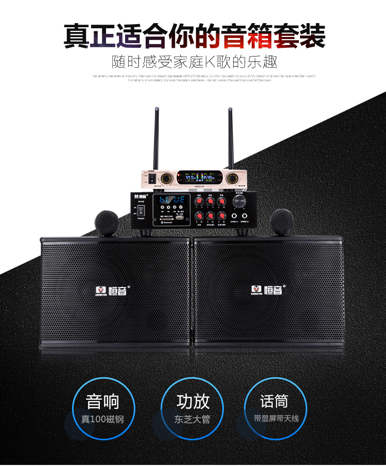 恒音（HENGYIN）D65家庭KTV音响 6.5寸重低音家...-京东