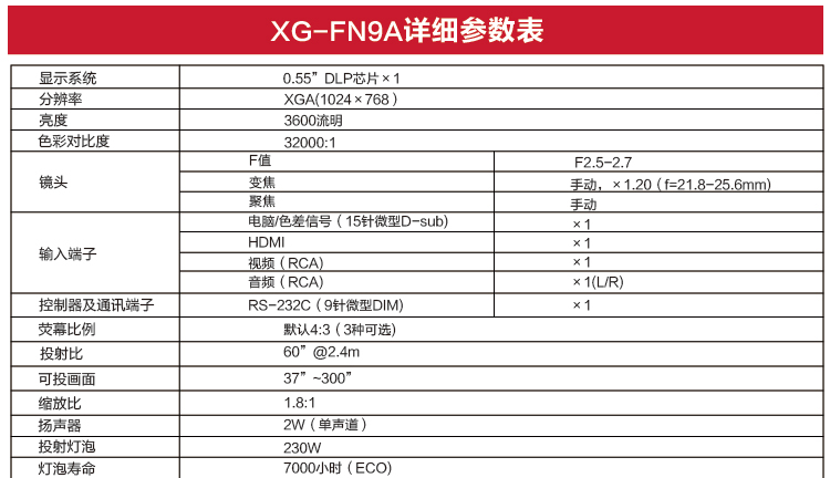 夏普（SHARP）投影仪 xg-fn9a 办公家用投影机 3...-京东