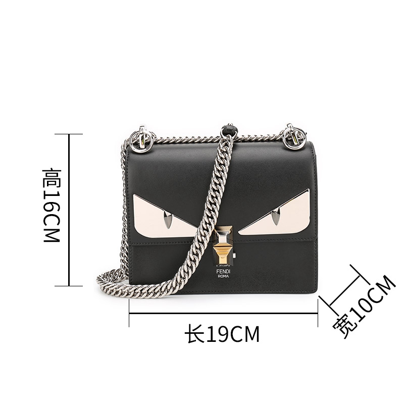fendi 芬迪 黑色牛皮小怪兽链条单肩包 8m0381 2sr f0gxn