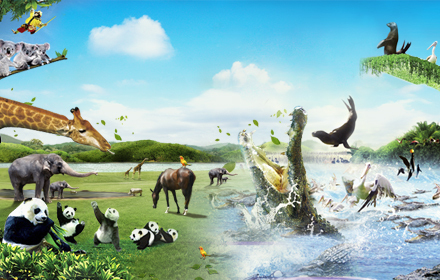 广州长隆野生动物世界+鳄鱼公园套票1份,与兽