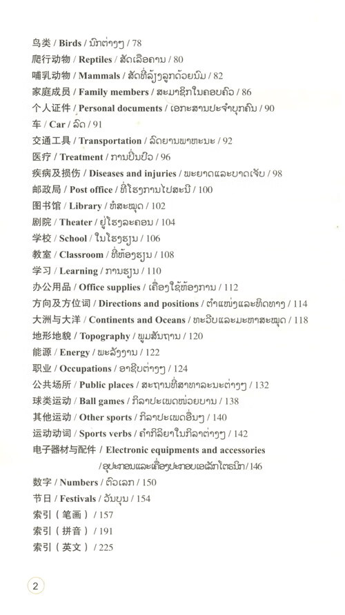 东南亚语日常词汇图解分类词典老挝语版简介目录书摘