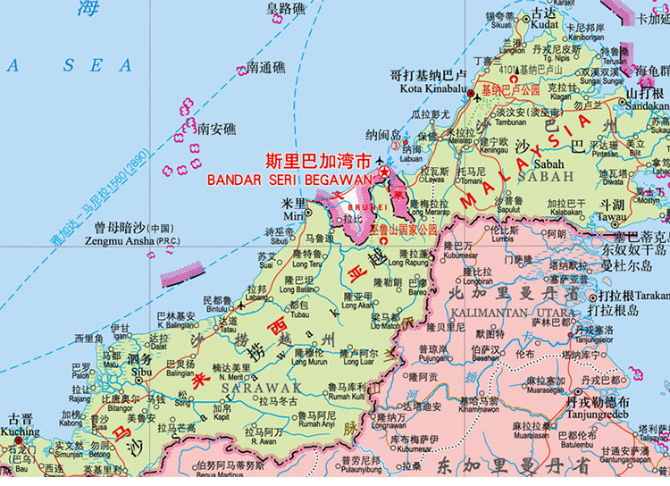 世界热点国家地图--马来西亚 印度尼西亚地图挂