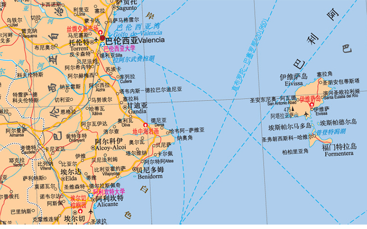 世界热点国家地图--西班牙 葡萄牙地图挂图 折