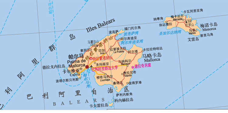 世界热点国家地图--西班牙 葡萄牙地图挂图 折