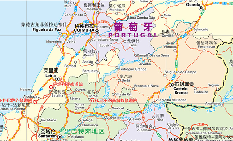 米其林世界分国目的地系列地图:西班牙 葡萄牙