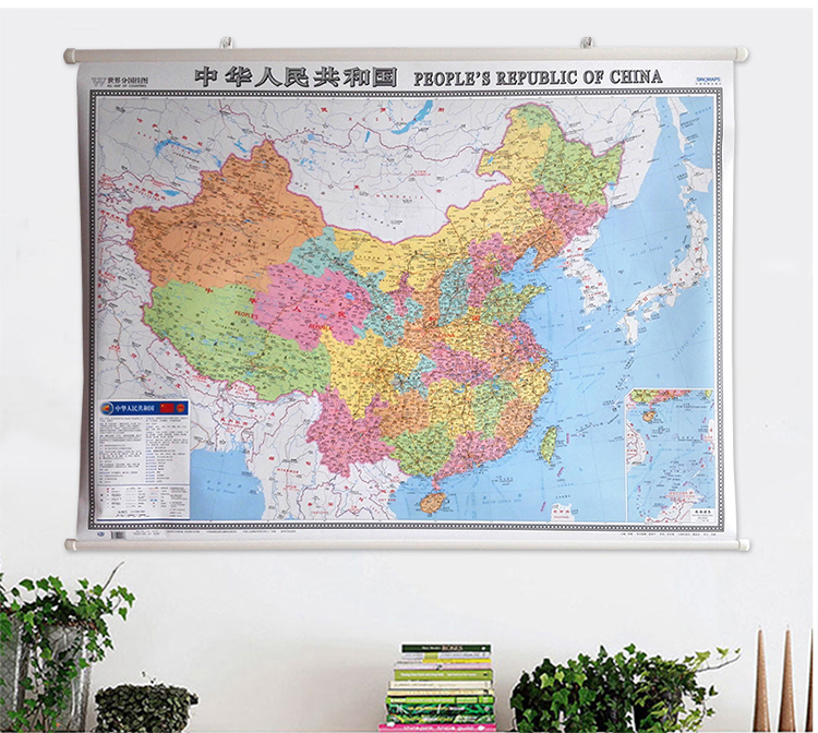 中国地图挂图(精装版 中外文对照 1.2米*0.