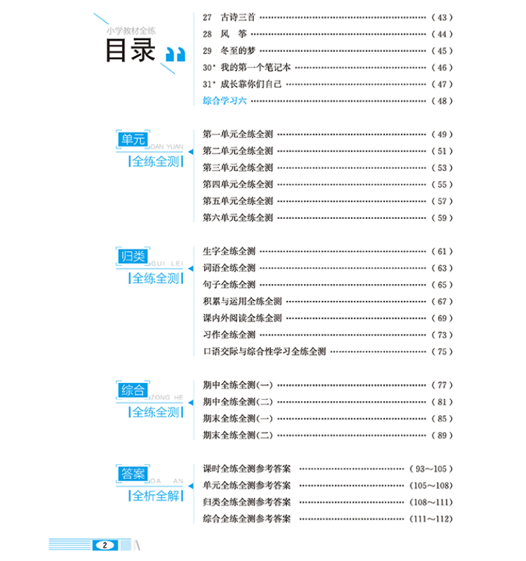 小學(xué)教材全練六年級(jí)下