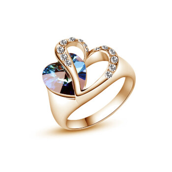 Yoursfs  alliance Gold  585 Blue Heart Stone Promise Ring  