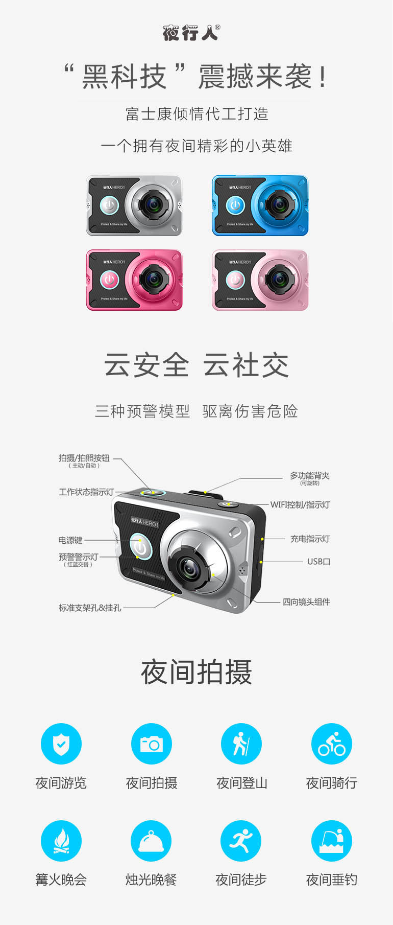 夜行人安全卫士智能相机