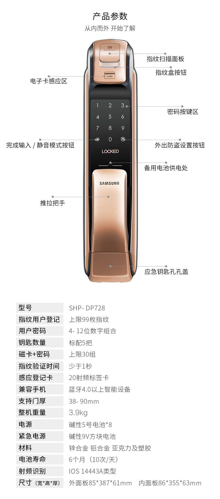三星指纹锁dp728
