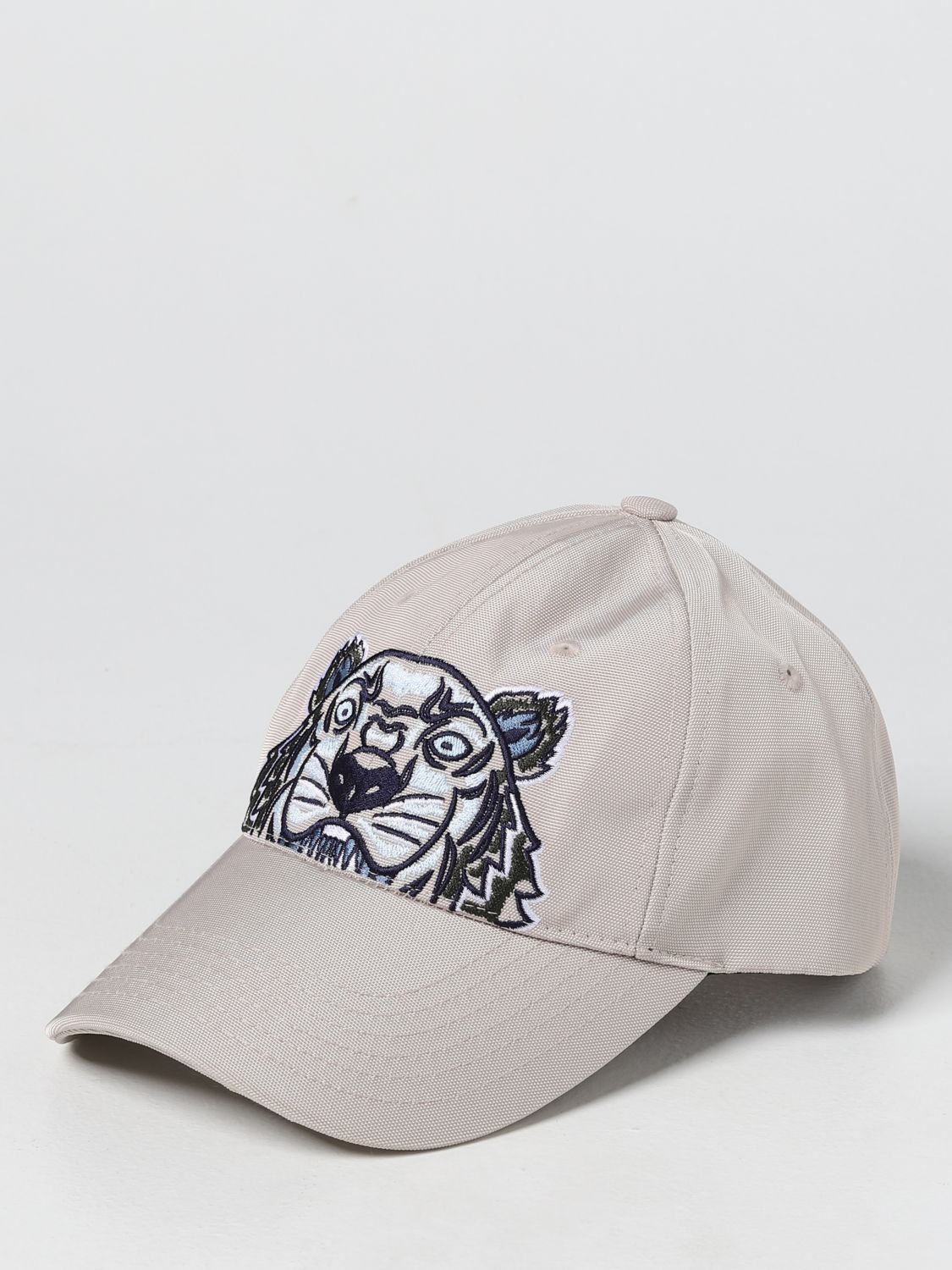 kenzo/高田贤三/凯卓/ 女士新款米灰色刺绣老虎logo印花设计鸭舌帽 浅