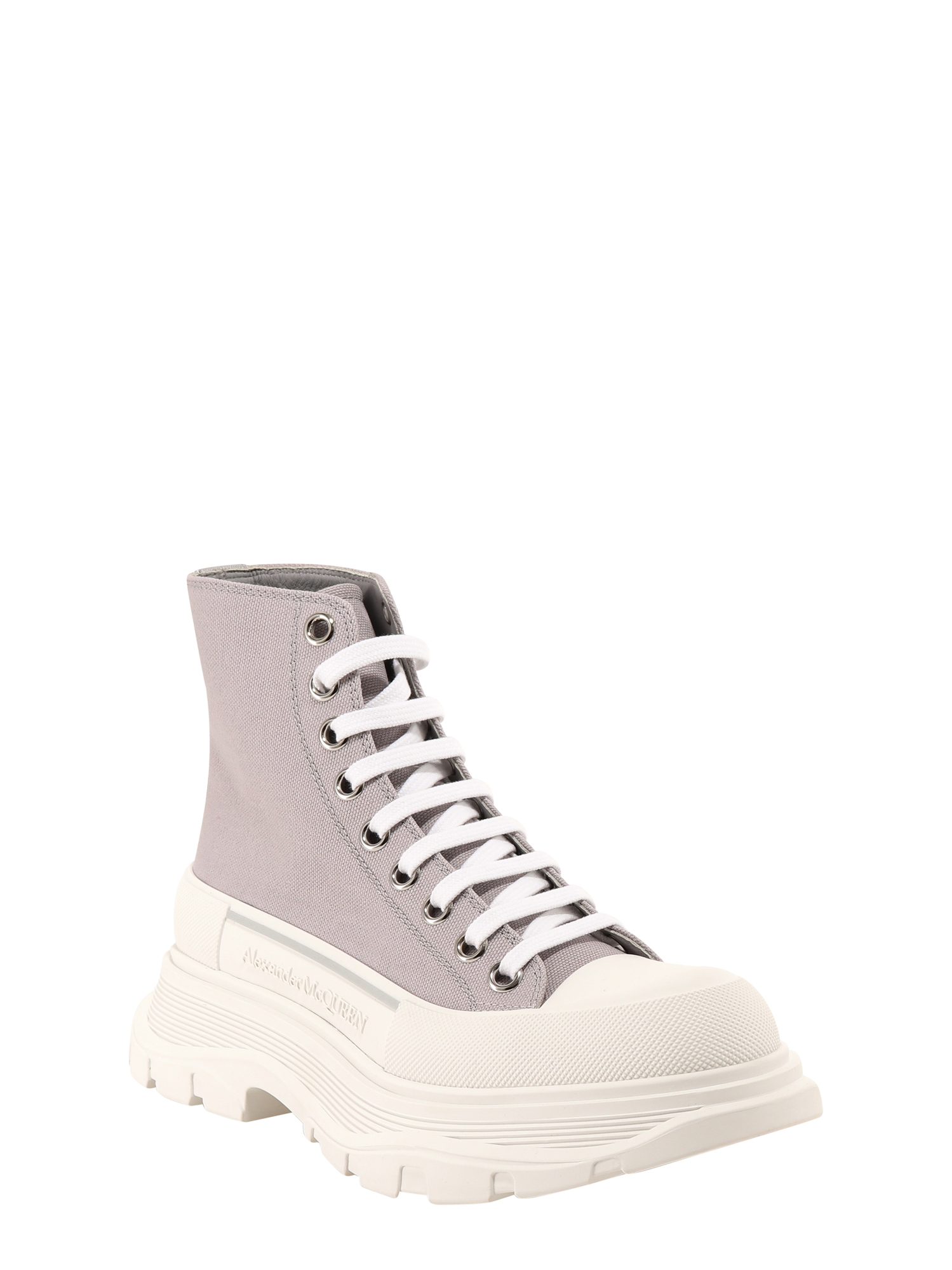 亚历山大麦昆(alexander mcqueen)女士卡其色帆布运动鞋高邦短靴