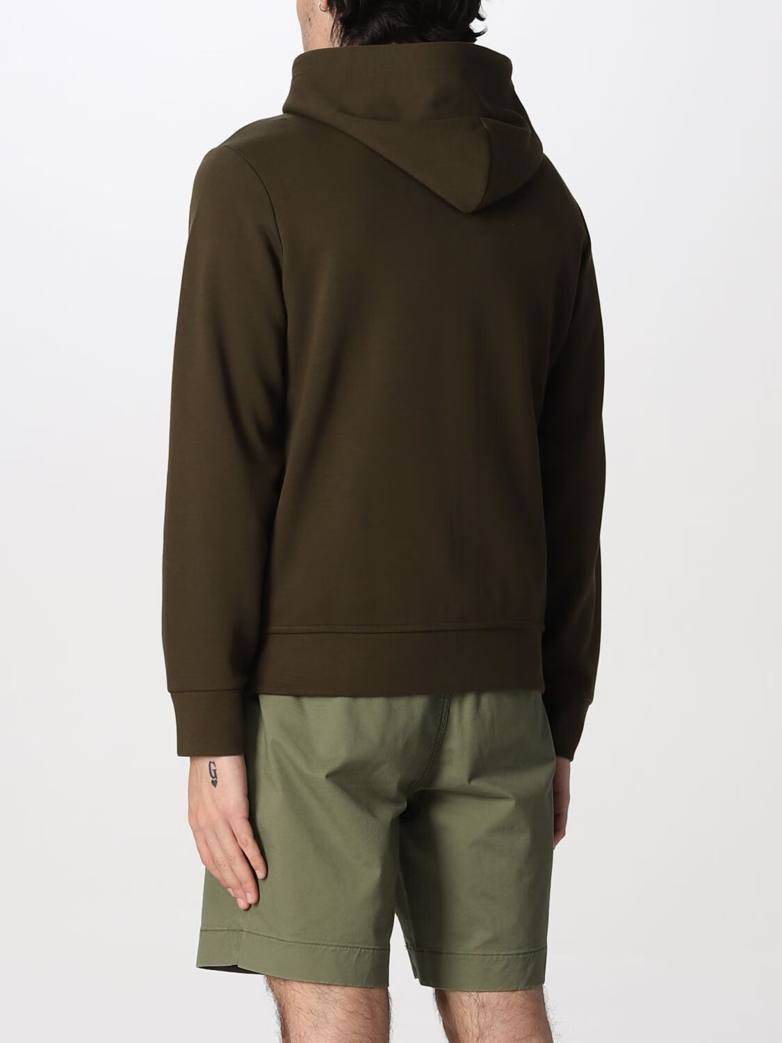 保罗拉夫劳伦poloralphlauren男士墨绿色棉质拉链长袖连帽衫外套军