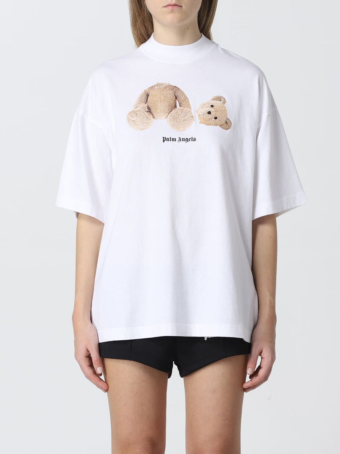 palm angels/棕榈天使/pa/ 白色简约女士断头小熊新款圆领背后logo