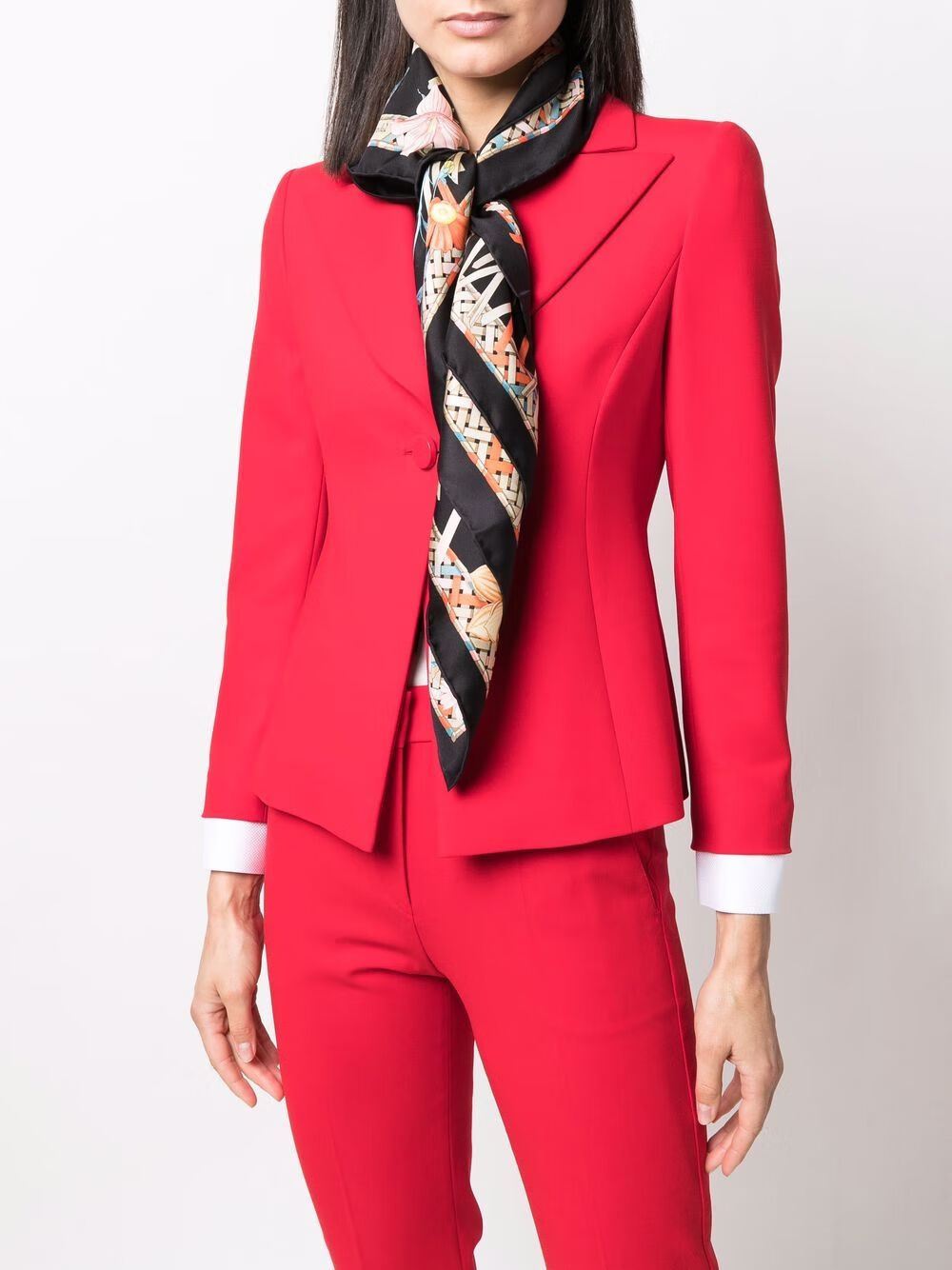 salvatoreferragamo菲拉格慕新款女士黑色花朵围巾丝巾3100857黑色