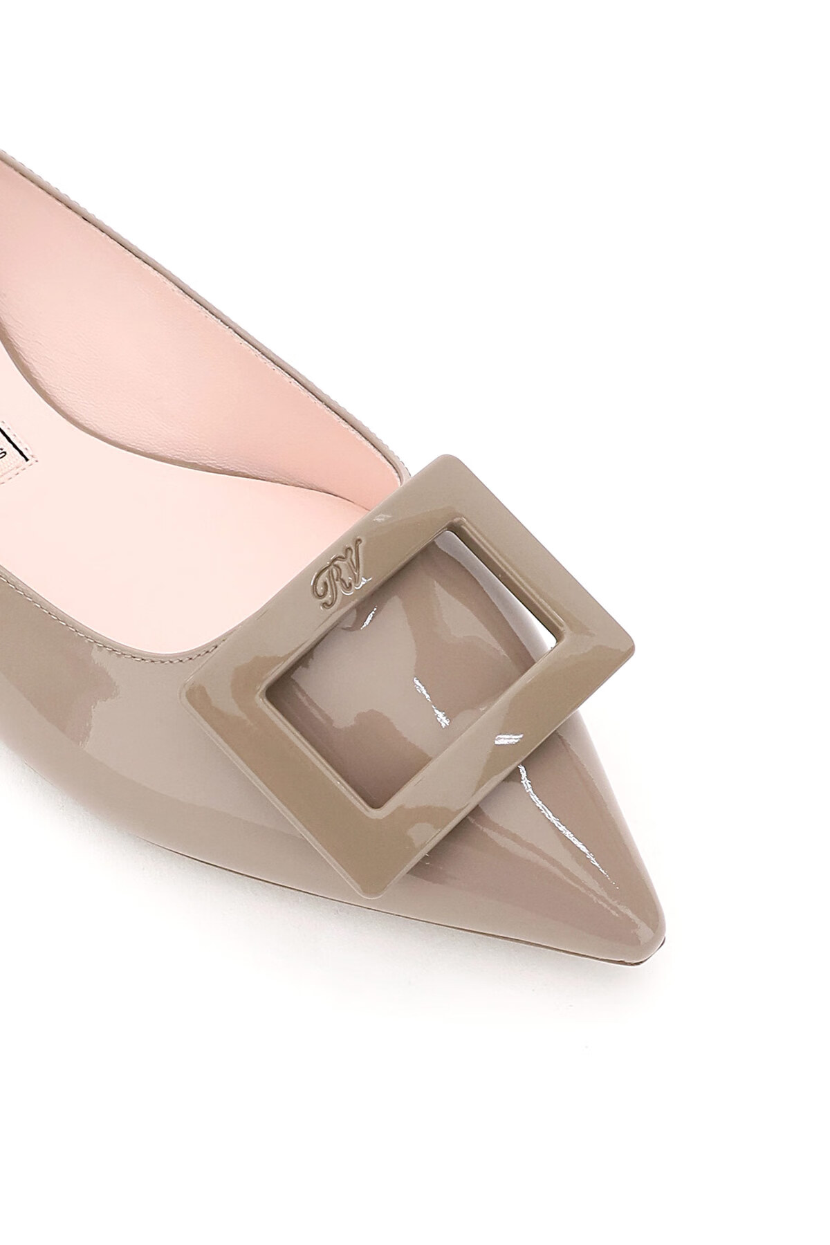 roger vivier/罗杰维维亚rv女鞋女士卡其色尖头平底鞋 rvw57527