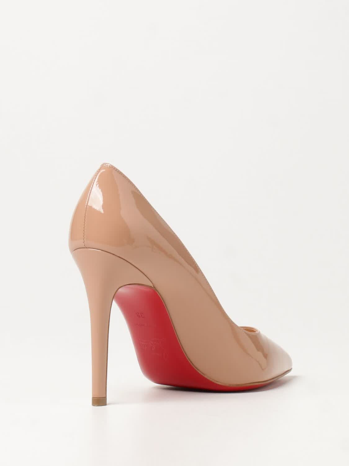 christianlouboutincl克里斯提鲁布托红底鞋粉色漆皮细高跟鞋卡其色37