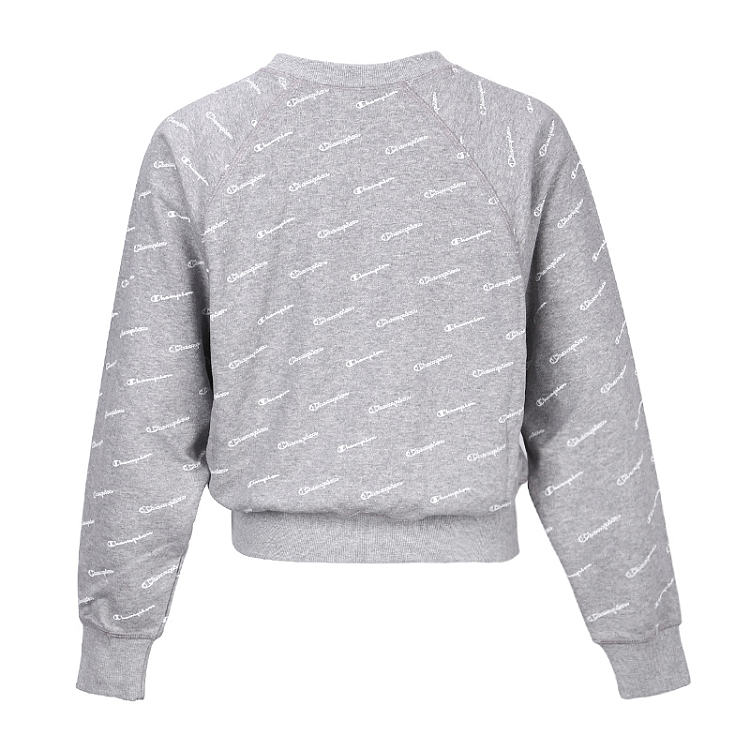 champion冠军女款女士灰色徽标长袖休闲卫衣111277el00灰色l