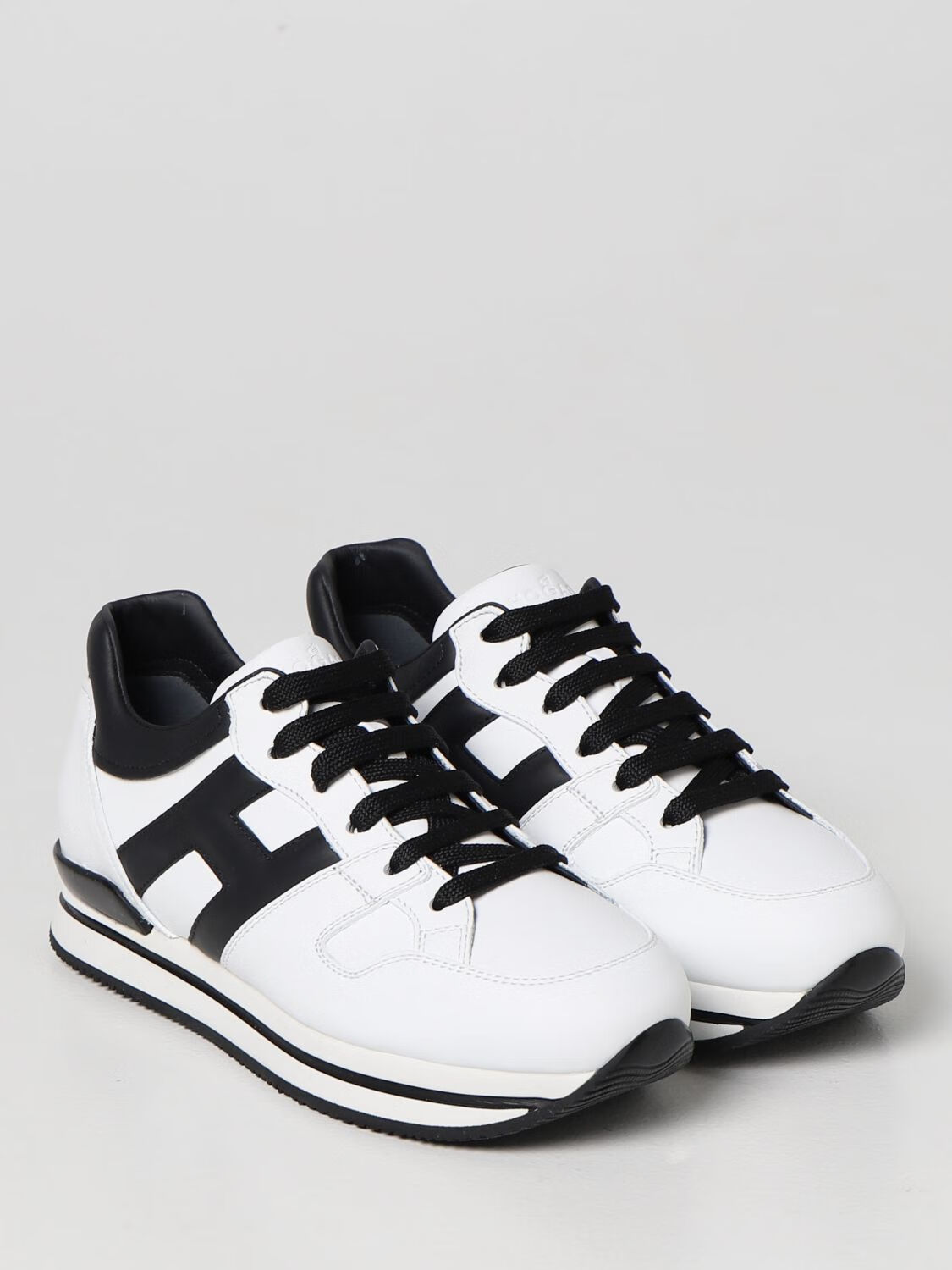 hogan霍根豪格新款女鞋女士白色皮质黑色h标休闲运动鞋hxw222白色41