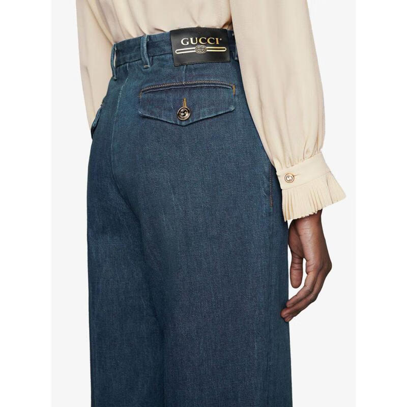 gucci/古驰女款女士蓝色牛仔裤 99-6185 蓝色 40【图片 价格 品牌