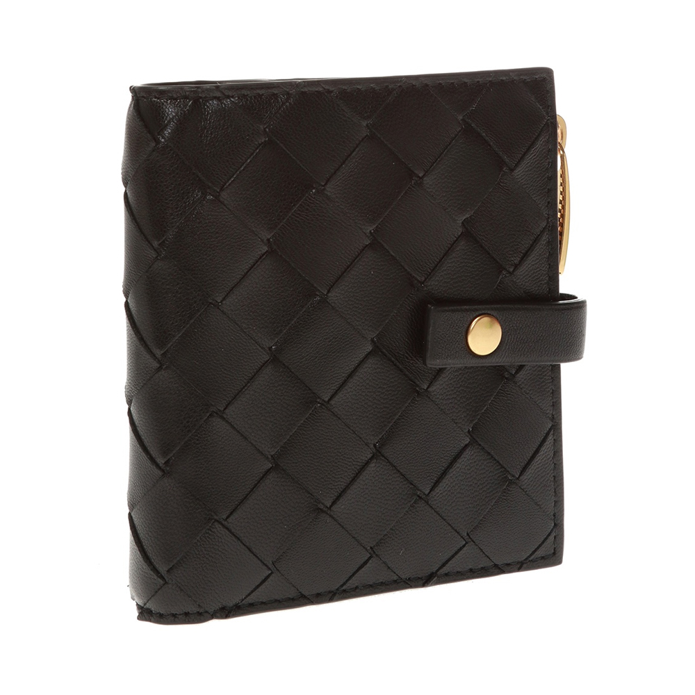 bottega veneta/bv/葆蝶家/宝缇嘉女士黑色双折卡包钱包 黑色 均码