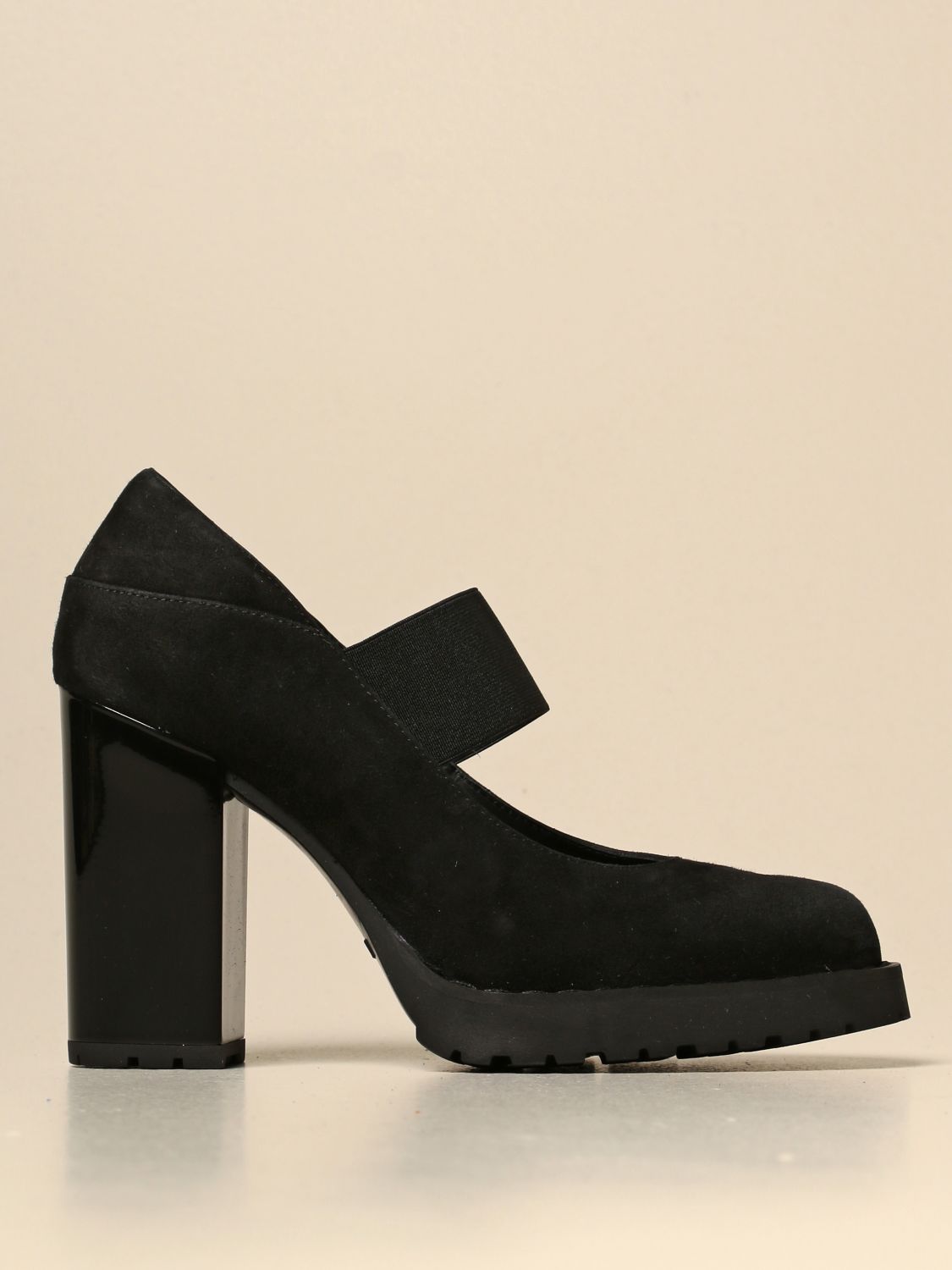 hogan/霍根/豪格新款女鞋女士黑色麂皮高跟鞋 hxw5420dg50 黑色 40