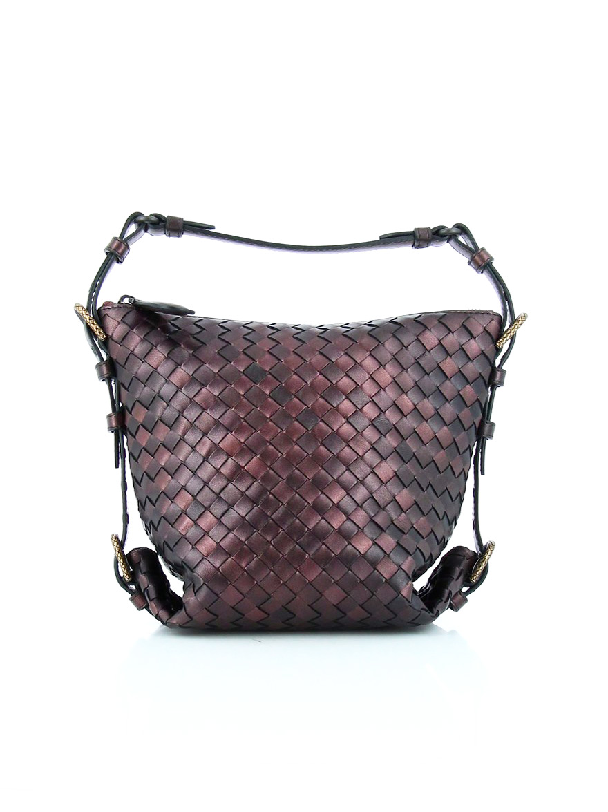 bottega veneta/bv葆蝶家 女士棕色皮质编织手拿包2263 褐色 均码