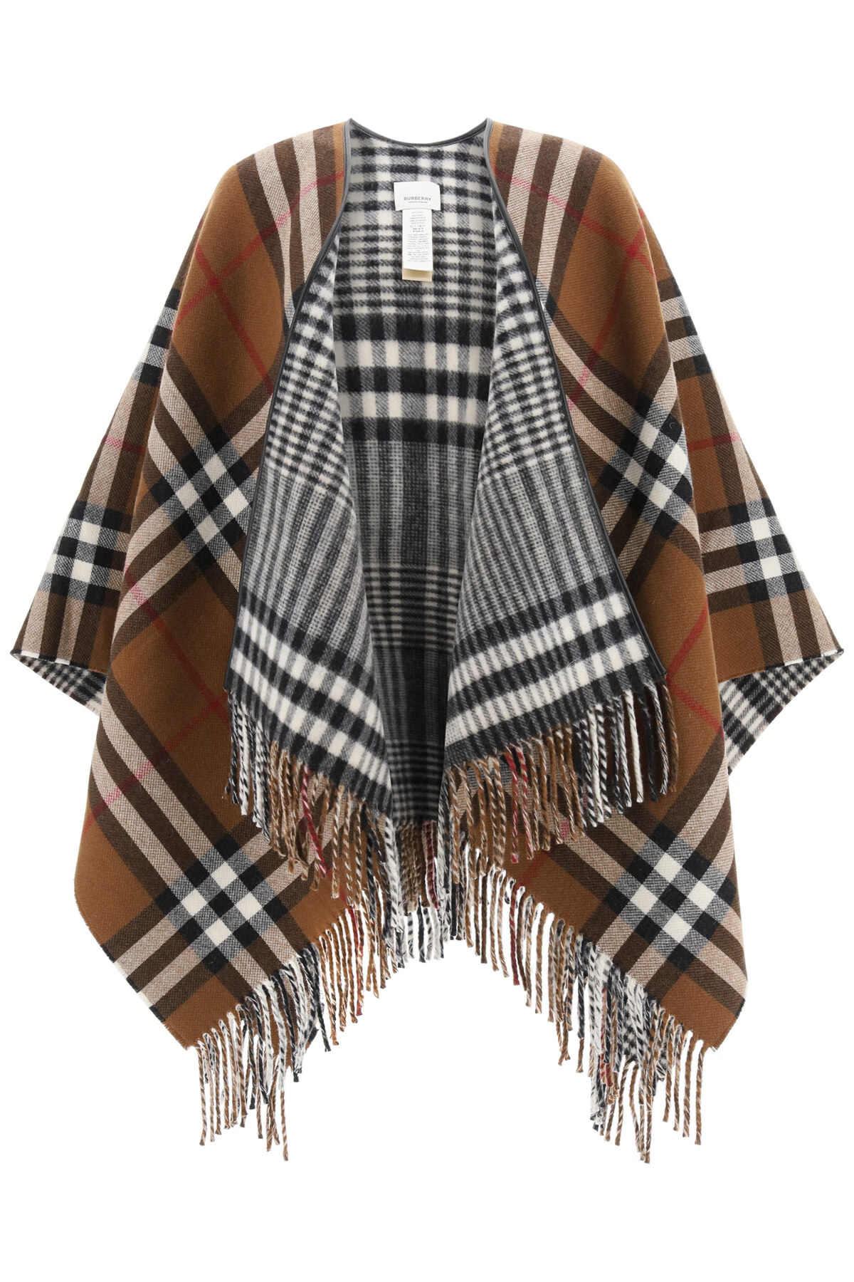 burberry/巴宝莉女款女士棕色格纹披肩8034086 褐色 均码【图片 价格