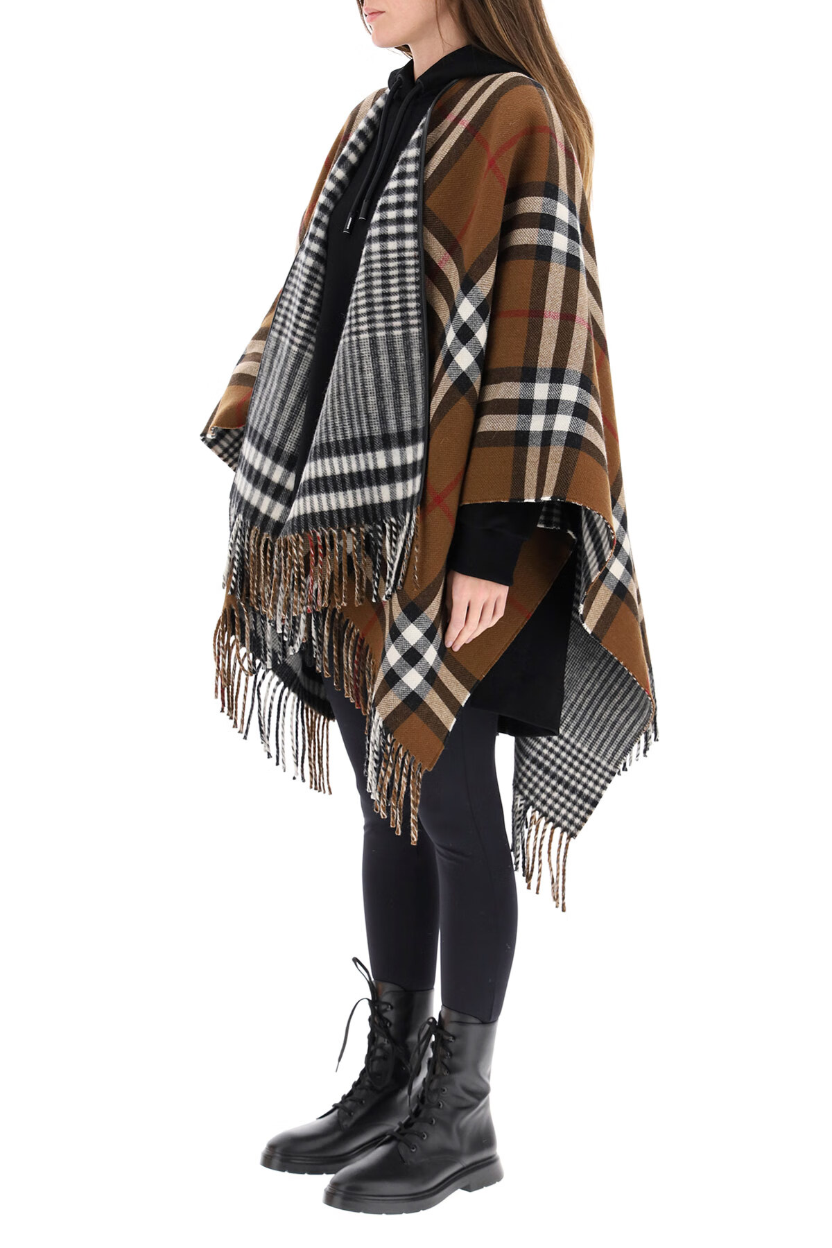 burberry/巴宝莉女款女士棕色格纹披肩8034086 褐色 均码【图片 价格