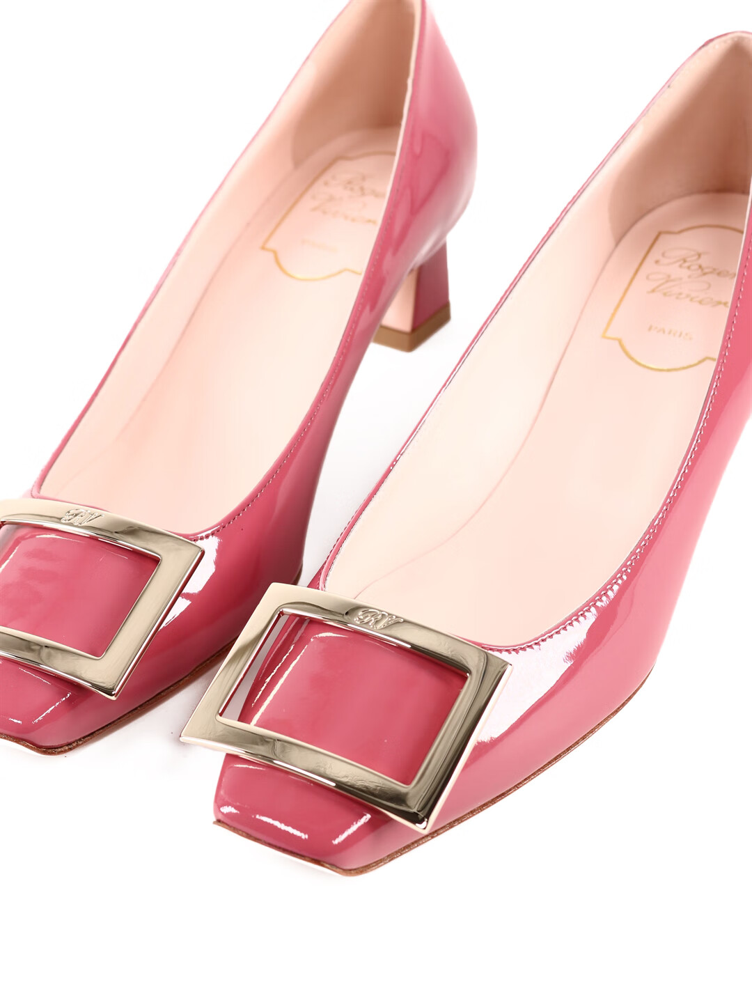 罗杰·维维亚(roger vivier)rv女鞋女士粉色方扣高跟鞋 粉红色 39