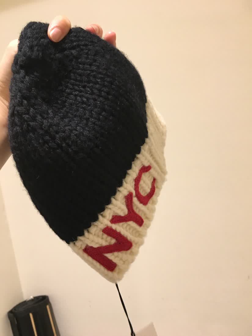 calvin klein/ck女士拼色针织羊毛字母图案帽子83wkaa09k340933 黑色