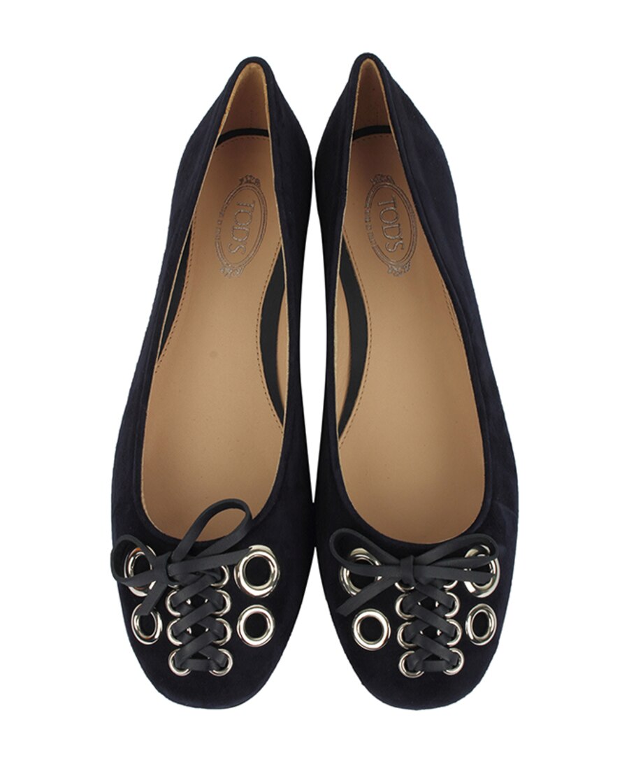 tods托德斯奢侈品女鞋女士海军蓝色系带芭蕾鞋 黑色 37【图片 价格