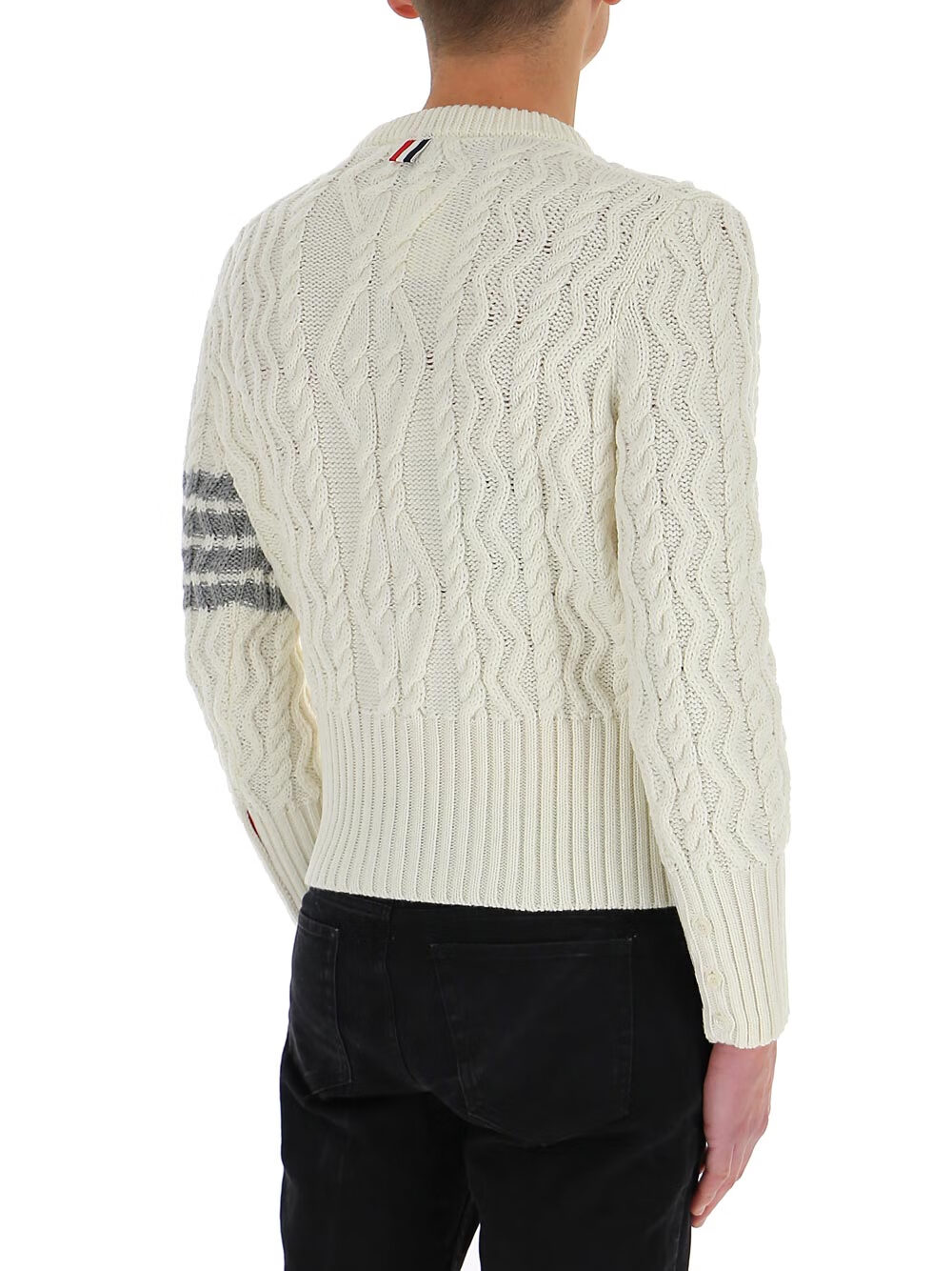 汤姆 布朗(thom browne)男款男士白色针织衫毛衣 mka324 白色 1【图片