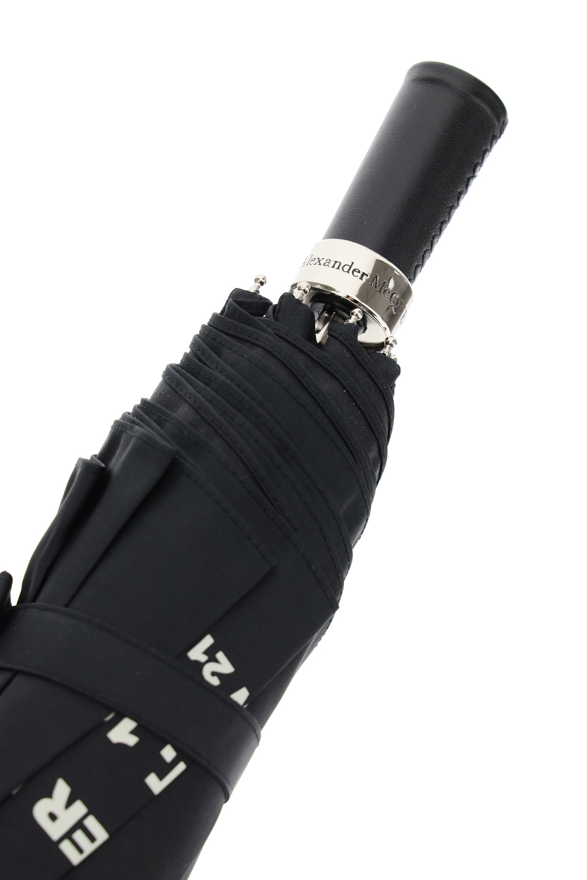 亚历山大麦昆(alexander mcqueen)中性款男女同款可折叠雨伞雨具 黑色