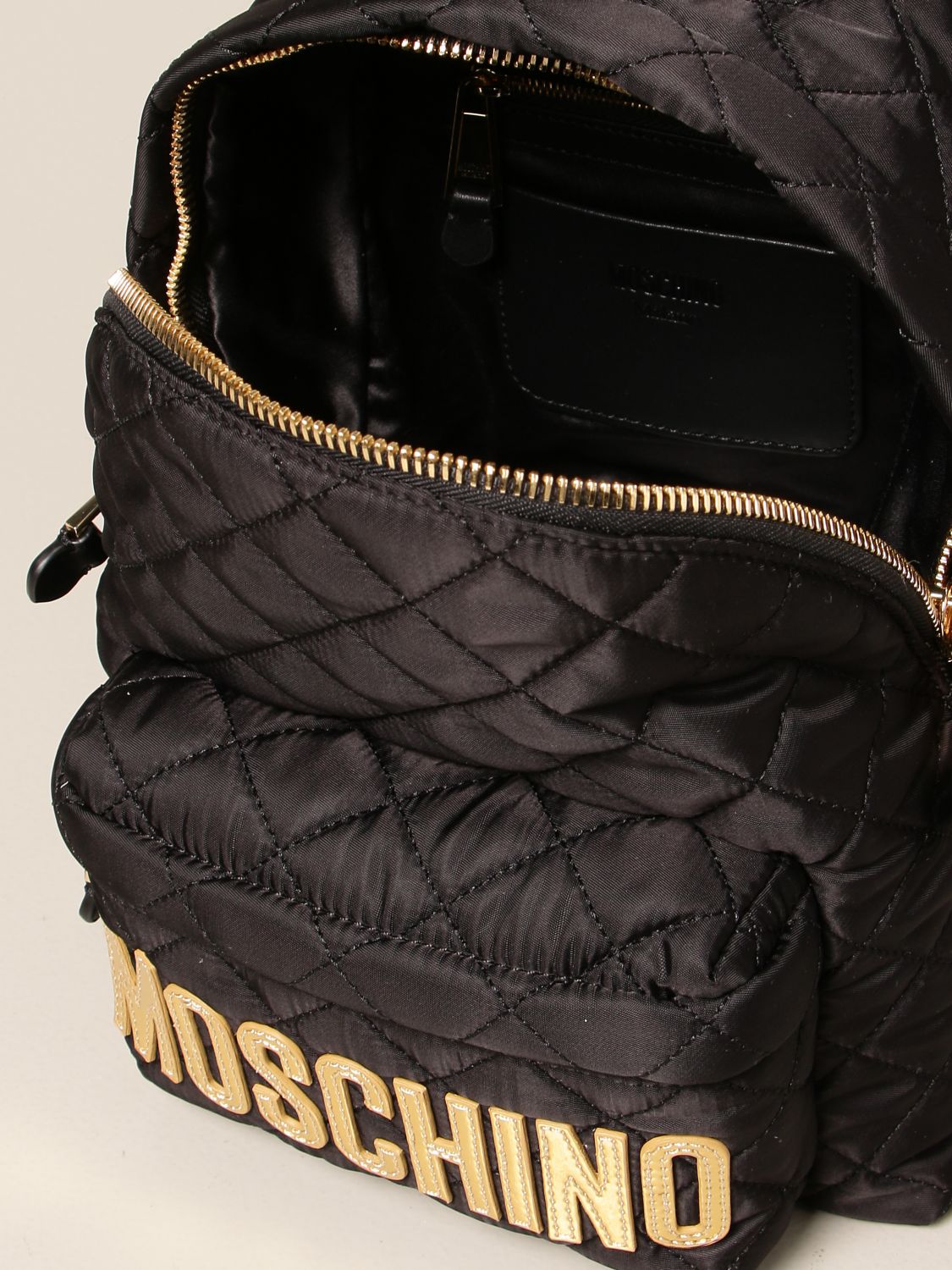 莫斯奇诺(moschino)love新款女包女士黑色双肩背包 7608 8201 黑色